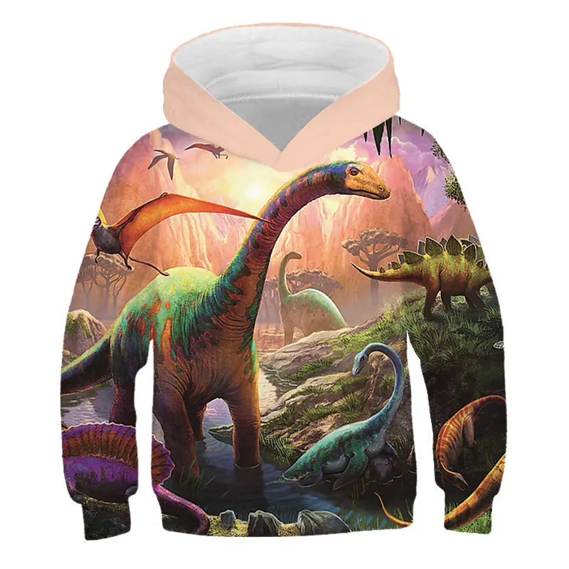 

Boys Fashion Dinosaur Animal Print 3D Sweatshirt Little Girls Cotton Casual Pullover Brand 2020 Autumn Winter Unicorn Hoody Tops