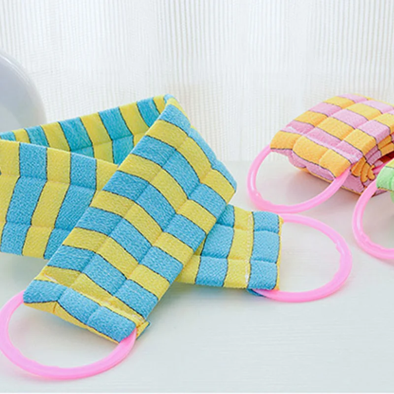 Губка для мытья тела с ремнем ванны щетка спины отшелушивающие аксессуары из