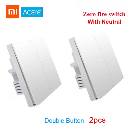 Xiaomi Gateway Aqara датчик двери датчик движения настенный беспроводной переключатель Mijia умная камера датчик температуры и влажности домашний комплект - Цвет: With neutral 2 key