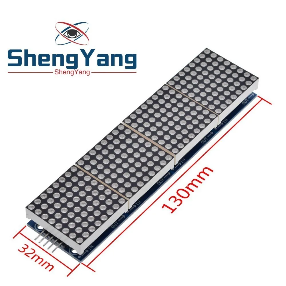 ShengYang 1 шт. MAX7219 матричный модуль для Arduino микроконтроллер 4 в одном дисплее с 5P линии