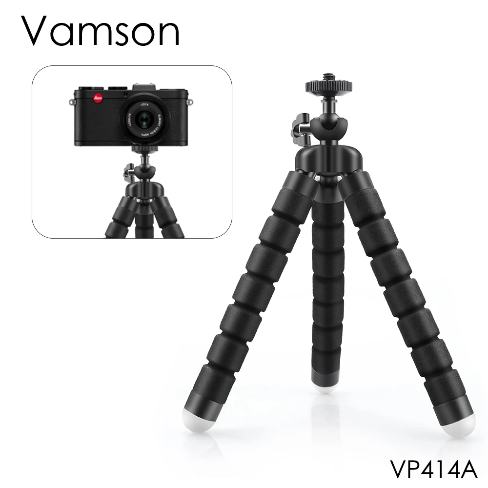 VP414A Vamson гибкий губчатый Осьминог Мини-штатив для iPhone samsung Xiaomi huawei смартфон штатив держатель мобильного телефона зажим подставка для GoPro Hero 7 6 5 4 3+ 2 1 для Xiaomi для yi 4k VP414 - Цвет: VP414A