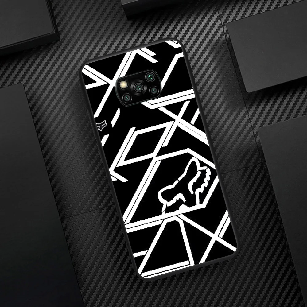 

Motorcycle Brand Foxs Logo Phone Case Cover Hull For Xiaomi Mi A2 A3 8 9 SE 9T 10 10T Lite Pro Ultra Poco X3 black Cell Luxury
