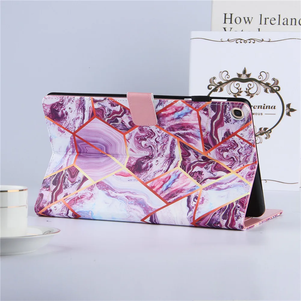 

Marble Pattern Tablet Case for Samsung Tab A 10.1" 2019 T510 T515 Shockproof Leather Card Holder Flip Stand Smart Cover