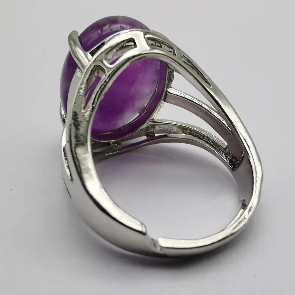 Кольцо на палец с натуральным фиолетовым кристаллом размер 8-9 X251 | Украшения и