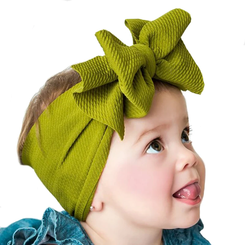 Big Bow Turban Baby Girl Headbands Newborn Headwrap Elastic Toddles Hairband Kids Headband For Hair Accessories | Детская одежда и