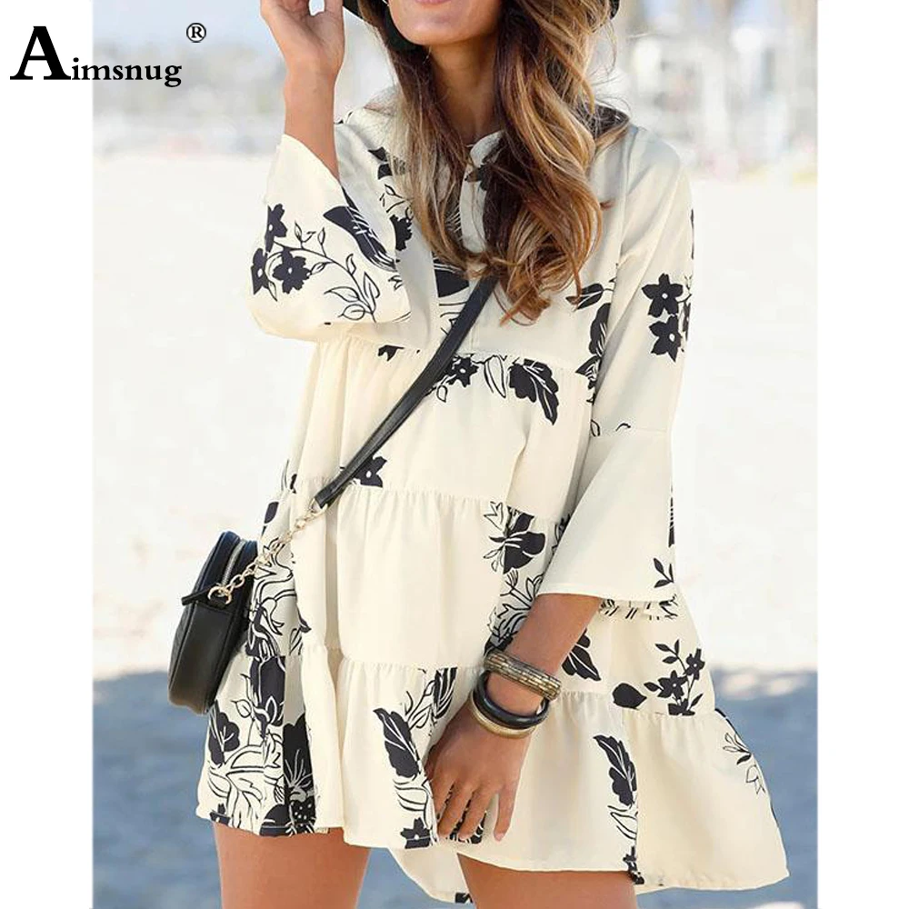 

Plus Size 5xl Women Flower Print Sweet Dress For Ladies Elegant Leisure Casual Loose Dress 2021 Single-Breasted Classic Dresses