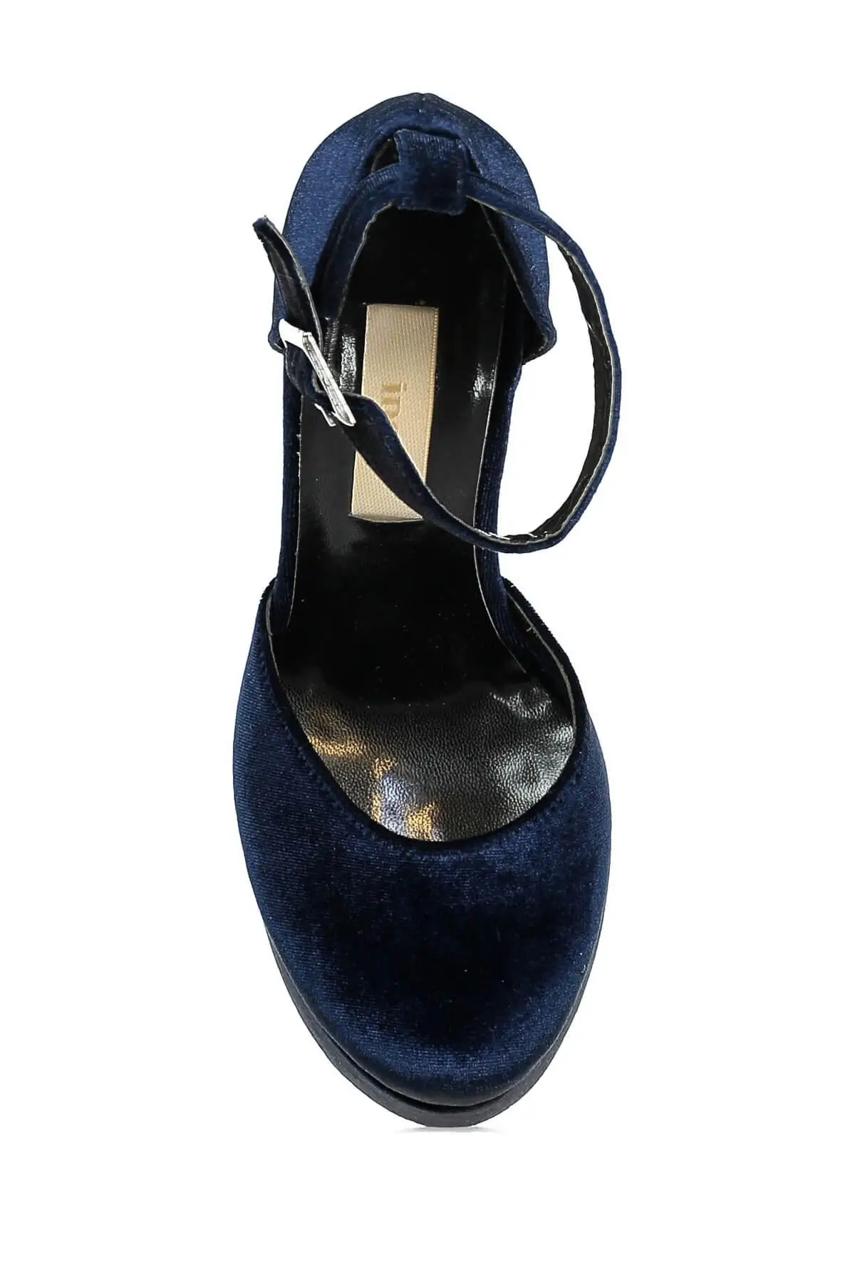 Женские туфли на высоком каблуке из натуральной кожи с жемчугом цвет темно синий