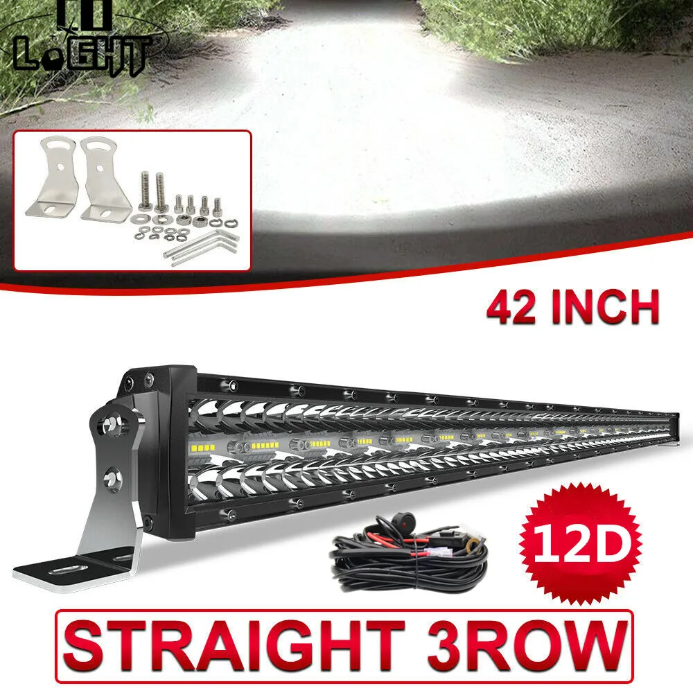 Светодиодсветильник балка CO светильник 12D 780 Вт 42 дюйма, 3-рядная, комбинированный свет для автомобиля, внедорожника 4 х4, квадроцикла 4WD, светодиодный дорожника, рабочий свет 12 В, 24 В