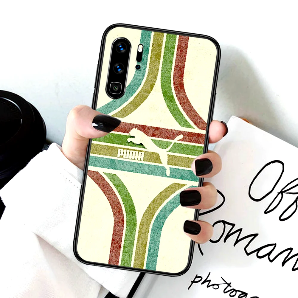 

Fashion PUMA Phone Case For Huawei P Mate Smart 10 20 30 40 Lite Z 2019 Pro black Cover Fashion Cell Tpu Hoesjes Pretty Bumper
