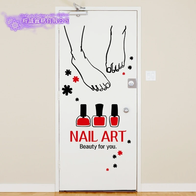 Nail Art Sticker Feet Beauty Salon Decal Shop Store Business Wall Art Stickers Decal DIY