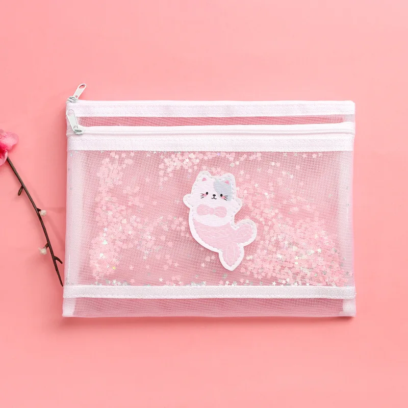 Милый держатель для файлов школьные принадлежности сетчатая прозрачная