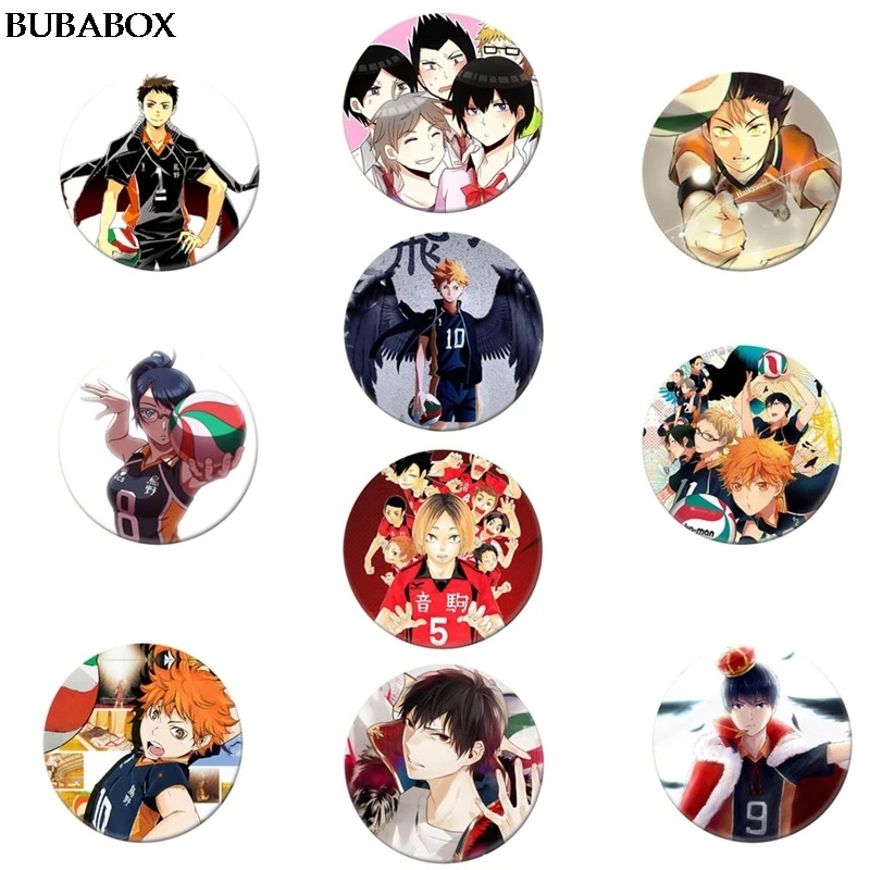 

Японская манга Haikyuu! Броши школьный волейбол Kageyama для мальчиков стеклянная картина крутые заколки значок аниме