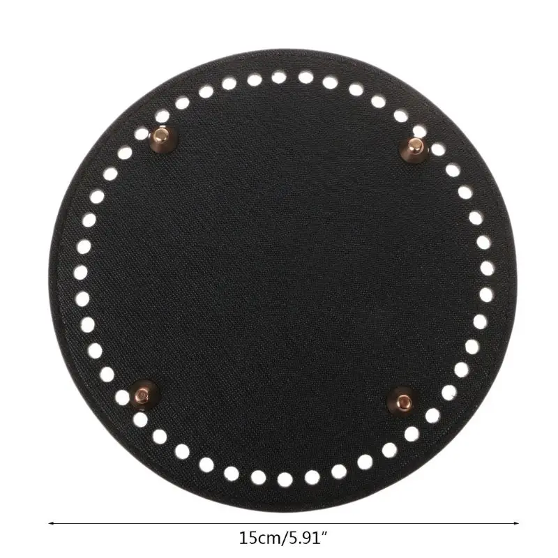 

Fashion DIY Shoulder Bags Handbag Accessories Hardware Parts PU Leather Round Bottom Cross Pattern 15*15cm Knitting Tray