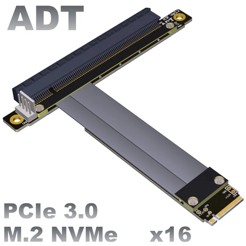 Фото Конвертер M2 NGFF NVMe в видеокарту PCIE x16 встроенный адаптер M.2 mkey удлинительная карта