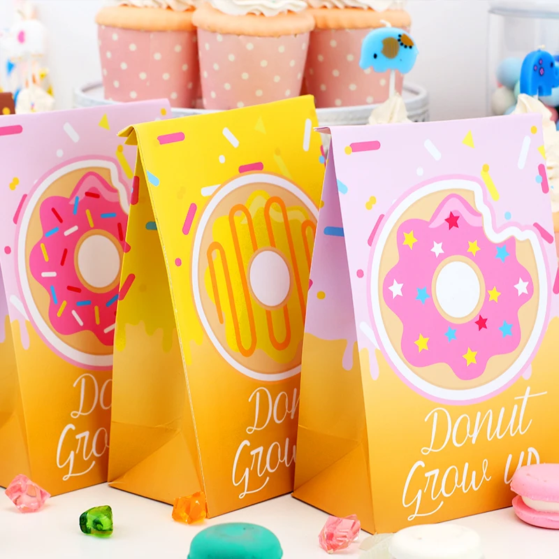 

Вечерние коробки с изображением пончика на день рождения, коробки для конфет, вечерние сумочки, украшенные баннером