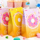 Вечерние коробки с изображением пончика на день рождения, коробки для конфет, вечерние сумочки, украшенные баннером