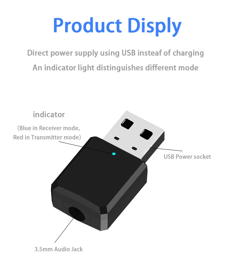Bluetooth 5 0 портативный мини 2в1 передатчик приемник 3 мм AUX USB беспроводной стерео