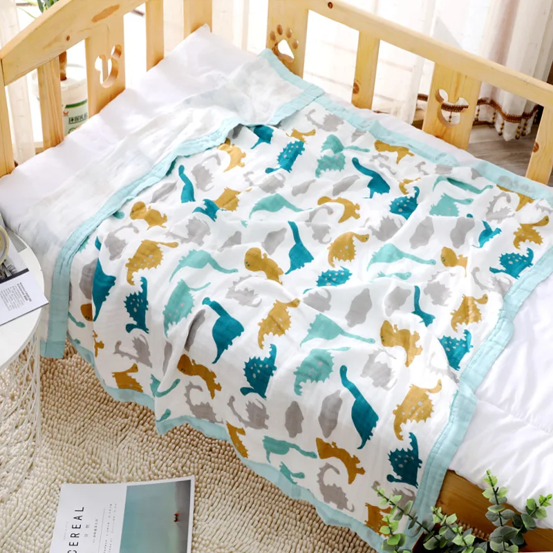 Muslin Swaddle Baby Blankets Swaddling 100% Cotton Wrap for Newborn Babies 6 Layer Bath Towel Blanket Bedding | Одеяла и пеленки