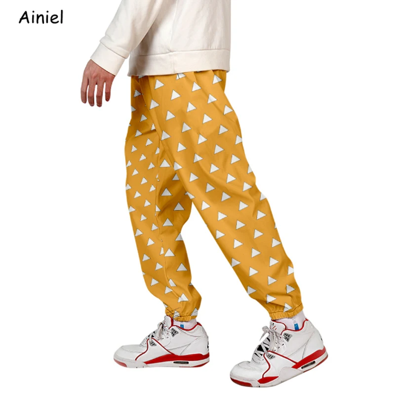 Anime Demon Slayer Pants Kimetsu No Yaiba Blade Costumes Carnaval Women Men 3D Print Loose Cropped Trousers Overalls Boys | Тематическая