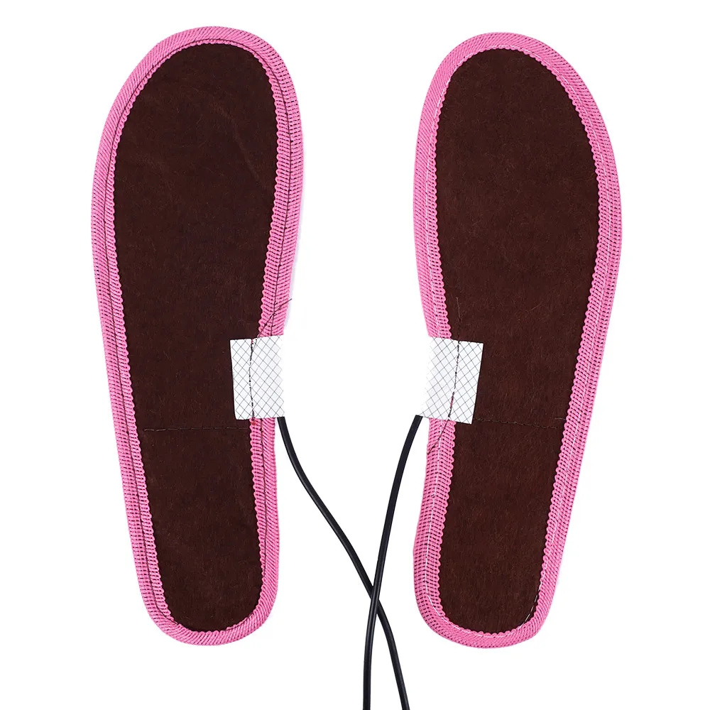 Розовые электрические стельки с подогревом USB для женщин обуви зимние теплые |