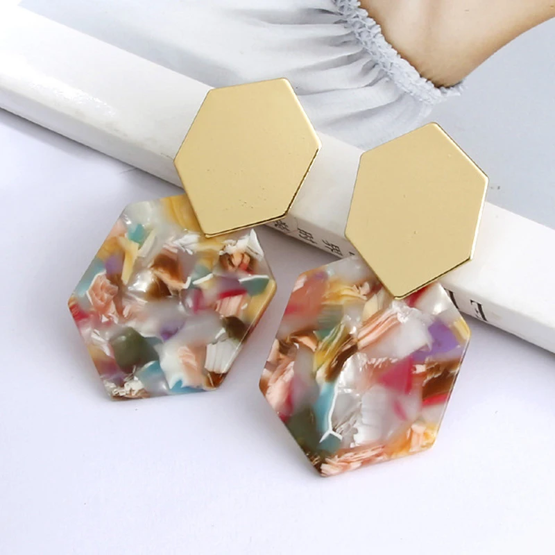 

Серьги-клипсы женские, акриловые, без пирсинга, 2019