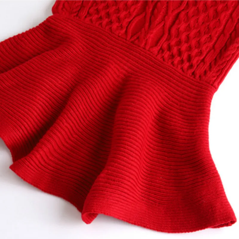 

New 2021 Fall Winter Teenage Girls Sweet Knitting Dress Korean Mother And Daugther Dresses Elegant Kids Girls Party Dress, #1117