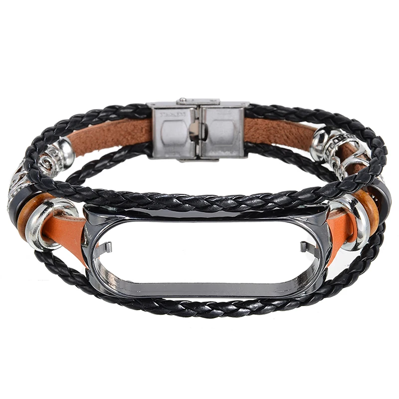 

Умный браслет, кожаный тканый ремешок, Плетеный ремешок для часов, ремешок для Xiaomi Mi, 3/4, ремешок на запястье, металлический ремешок для замен...