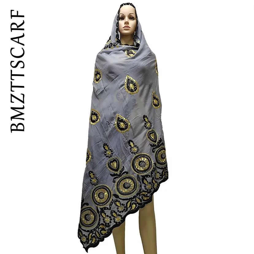Новая африканская Женская шаль мусульманская вышивка круглый дизайн большой