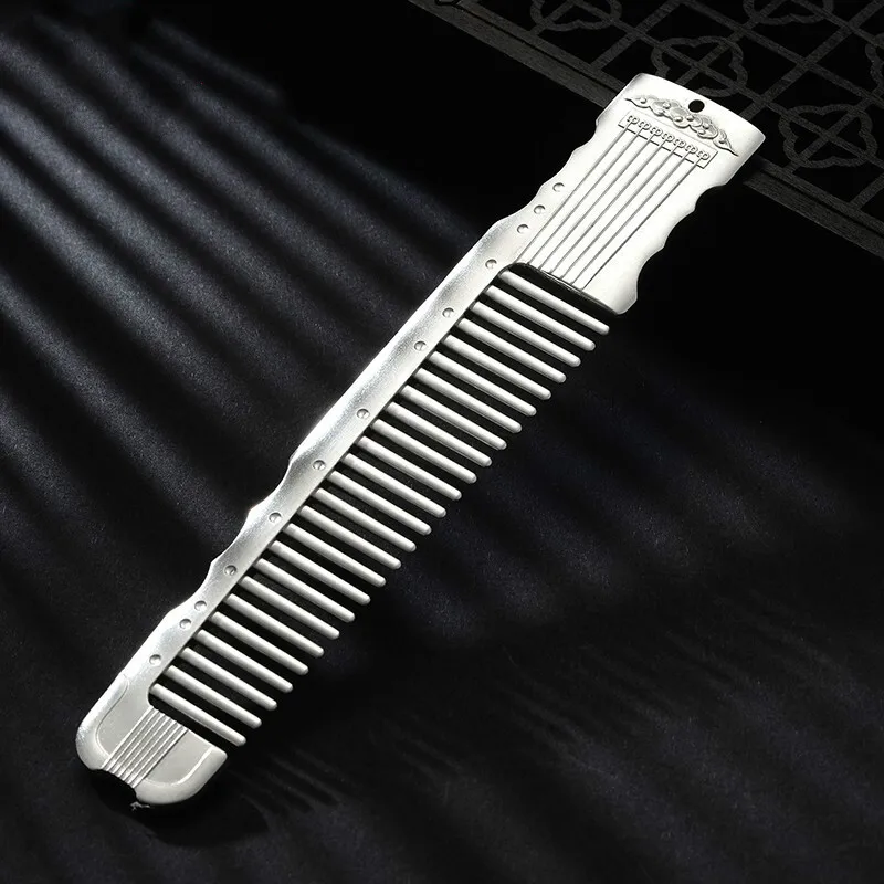 

Sterling silver 999 guqin silver comb, long comb, cooked silver comb, massage snowflake silver comb, gift for girlfriend