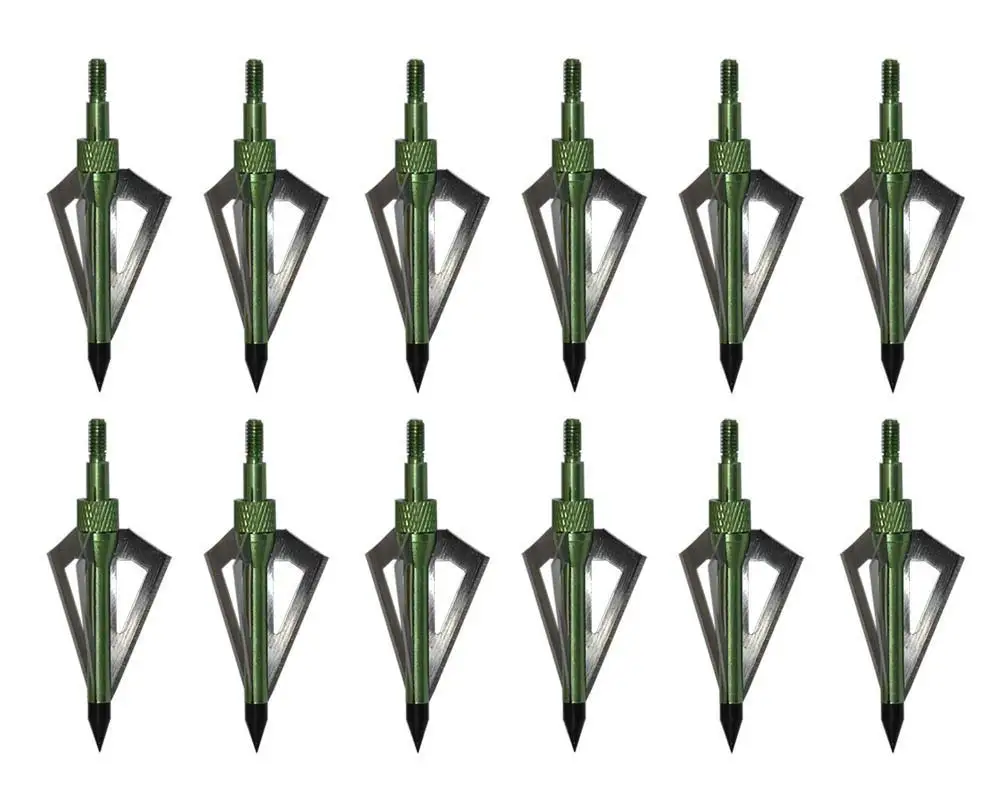 

6/12/24 Pack 125 Grain 3 Fixed Blade Hunting Broadheads Archery Arrow Hunting Points Metal Tips for Compound Bow and Crossbow