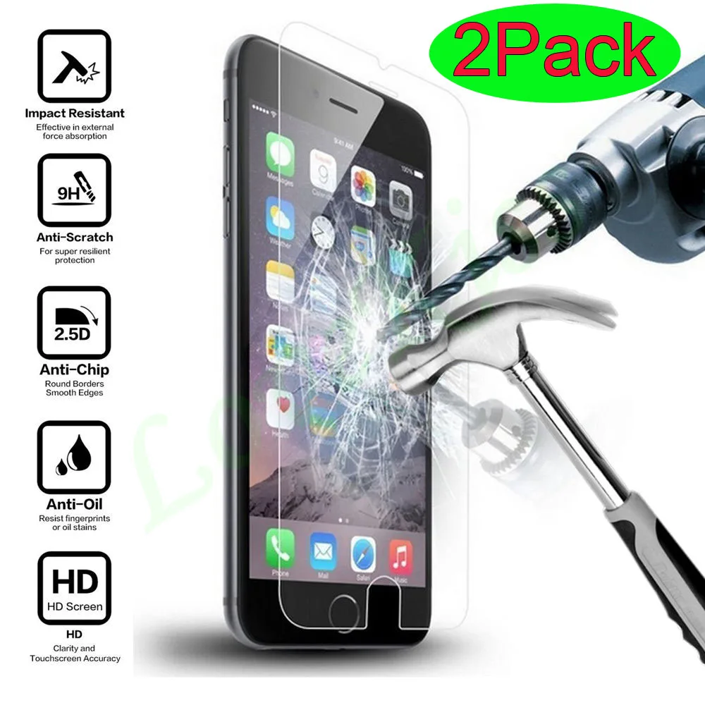 2 шт./лот 9H пленка из закаленного стекла для iPhone 11 XI Pro Max 8 5S 6 6S 7 Plus X XR XS iPhone11