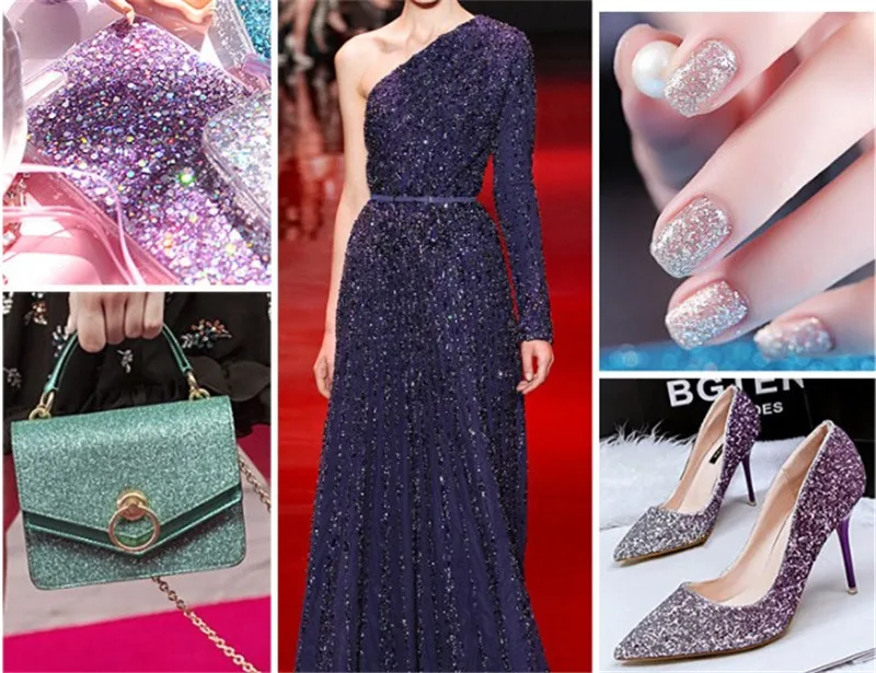 1 коробка 10 мл блестки для дизайна ногтей цвета шампанского серебристого и