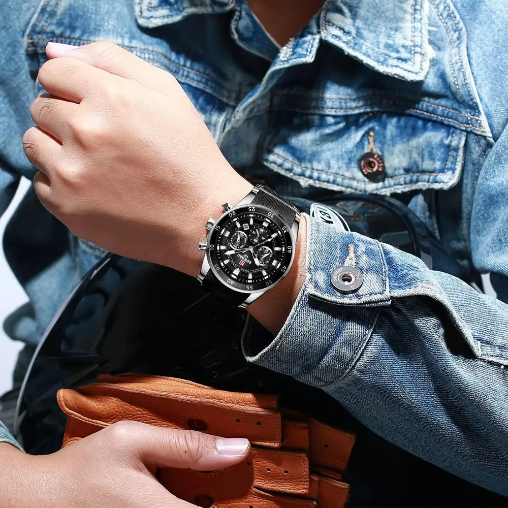 Армейские спортивные многофункциональные мужские часы с календарем