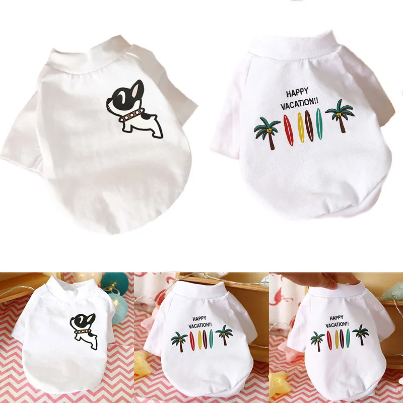 

Simple Cat T-shirt Summer Cotton Comfortable Clothes Dog Shirt Durable Puppy Dog Accessory Fashion Breathable Dog Clothes