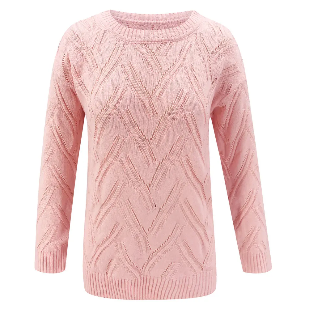

Casual Sweatshirt Longs Sleeve Women Tops and Shirt Round Neck Hollow Out Long Sleeve Women Pullovers Women Streetwear