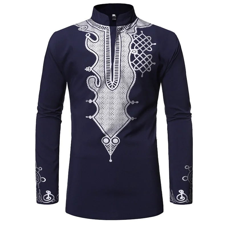 Africa Style Men's Shirt Young Fashion Male Clothing Long Sleeve Shirts Men Fall Dashiki Traditional Man Tops Muslim Vintage