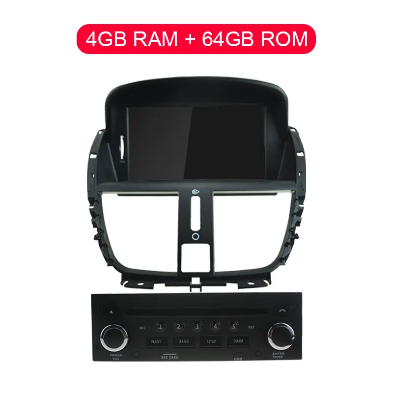 4g ram 64g rom Автомагнитола Besina 1 Din Android 9,0 dvd-плеер для peugeot 207 207CC 2007 2008 2009 2010 2011 2012 2013 WiFi gps навигация Мультимедиа 4 Гб ram 64 rom - Цвет: 4g ram 64g rom