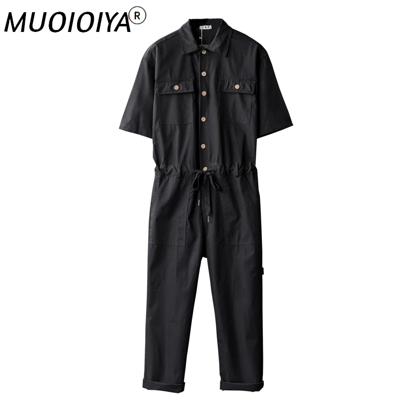 

Комбинезон мужской слитный из хлопка, Модный повседневный ромпер с коротким рукавом, летняя одежда, 2021