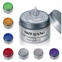 mofajang 7 colors disposable hair color wax dye one time molding paste sliver grandma green hair dye wax mud cream