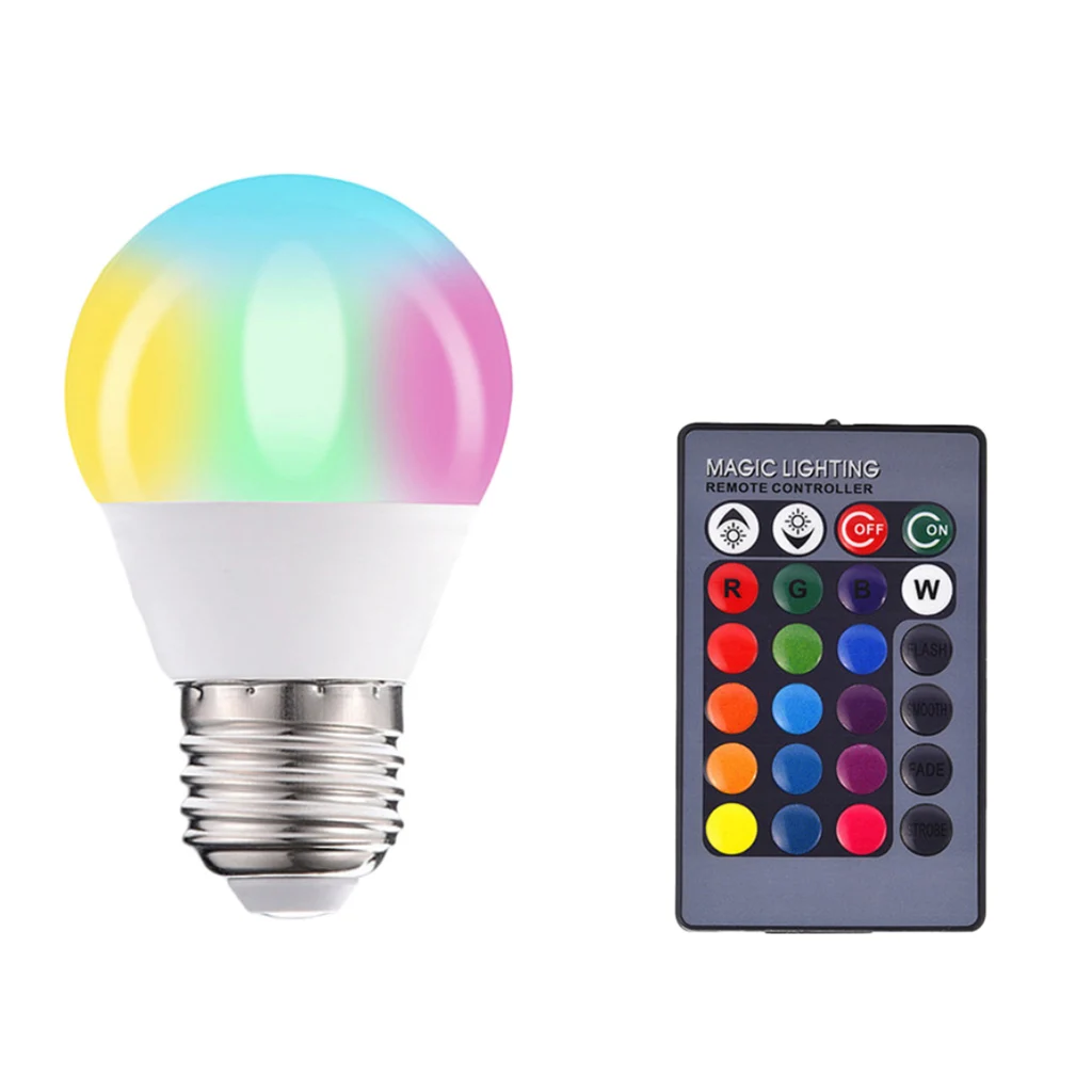 

Color Changing E27 RGB Bulbs Remote Control Holiday Party Decor