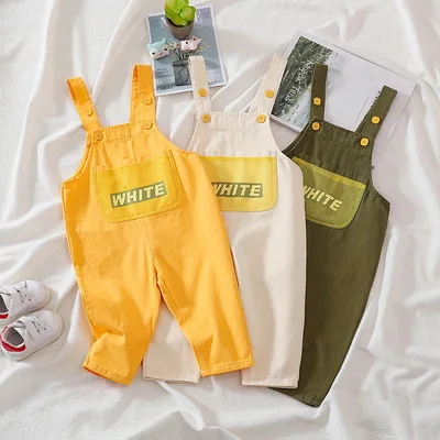 

Комбинезоны для малышей 2021 Весна AutumnBaby Комбинезоны и штаны для маленьких мальчиков и девочек, детские одноцветные подтяжки брюки 1-4 года ст...