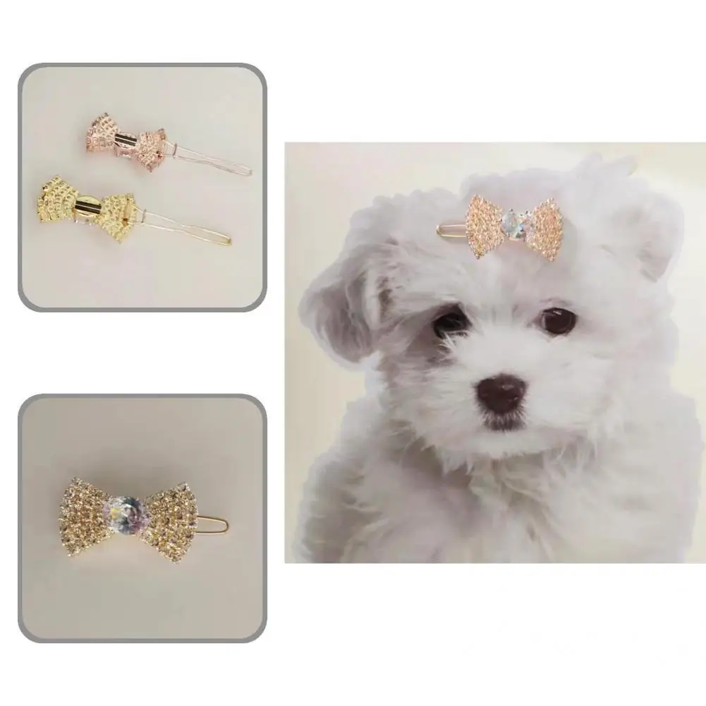 

Festival Decoration Useful Pets Rhinestone Barrette Decor Rhinestone Pets Hairpins Clear Texture for Dog