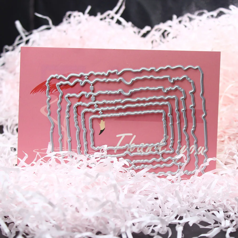 6 шт./компл. прямоугольная рамка металлические режущие штампы винтажные рваные