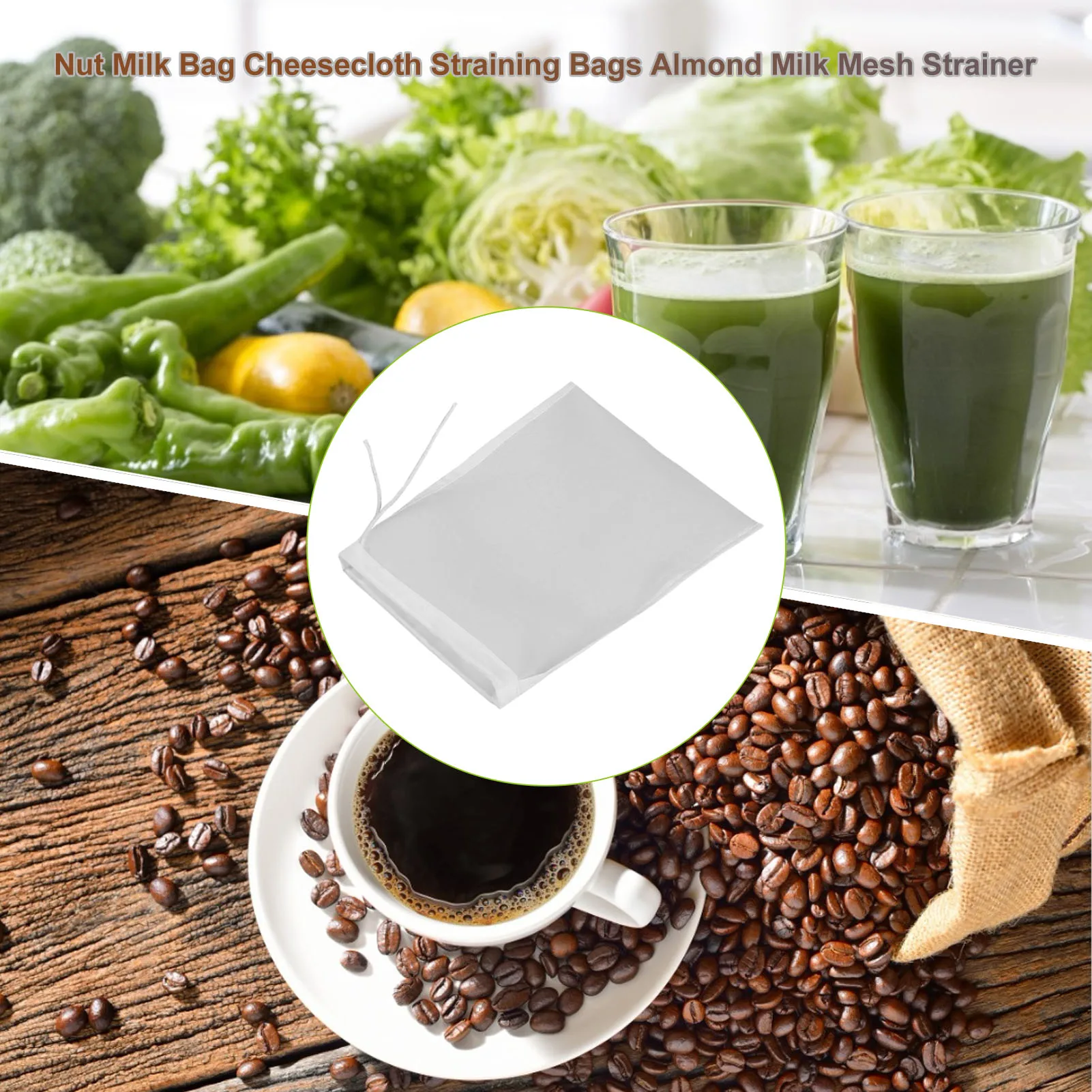 

Cheesecloth Straining Bags Almond Milk Mesh Strainer Nut Bag Muslin Drawstring Straining Tea Bags Loose Leaf Tea Kitchen Tool