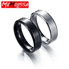 Простое гладкое черное2 цвета титановое кольцо для мужчин и женщин, обручальные кольца для женщин, Новая мода 6 мм, Классические мужские украшения из нержавеющей стали