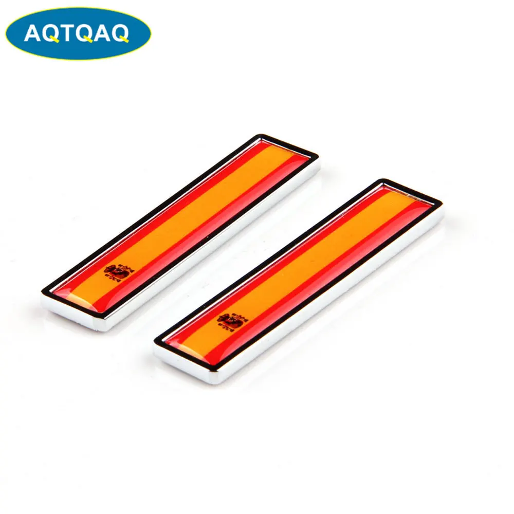 1 Pair 3D Car Metal Sticker Aluminum Spain National Flag Body Trunk Logo Auto Motorcycle Personality Decoration Car|Наклейки на