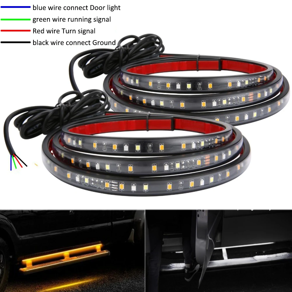 

2pcs 60" Car Led Running Board Light Kit Side Step Strip For Truck Suv Dc12v 6w Per Strip 2835 Smd Led Running Board Light