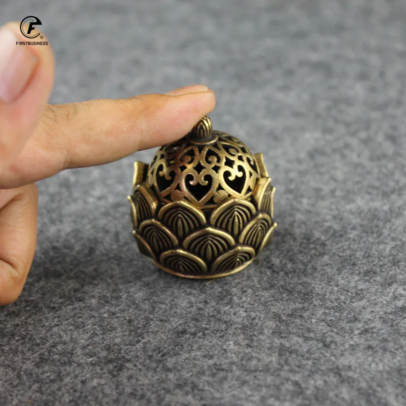 Медная подставка для благовоний в стиле ретро карманный ажурный латунный