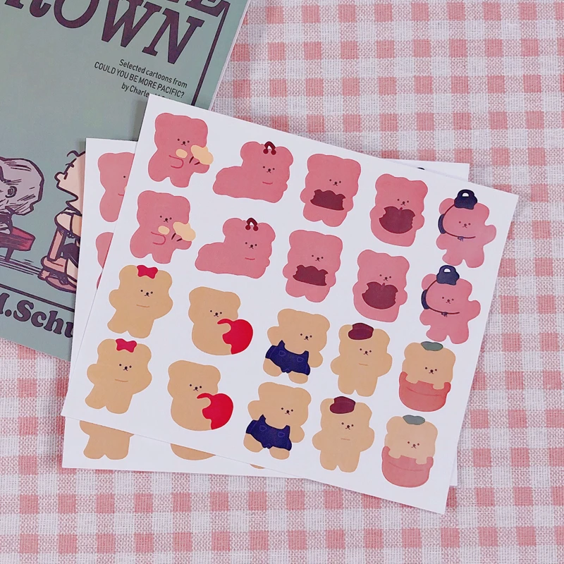 20 шт./упак. мультфильм милый КОРЕЯ Ins мягкие медведь наклейка сделай сам