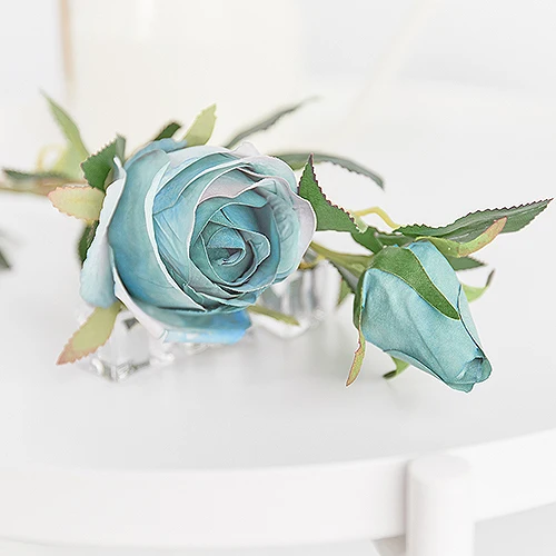 blue Искусственные цветы для дома, украшения на балконе, большие искусственные пластиковые цветы, длинные стволы, Свадебная вечеринка, сделай сам, декор из розового шелка, высокое качество - Цвет: blue
